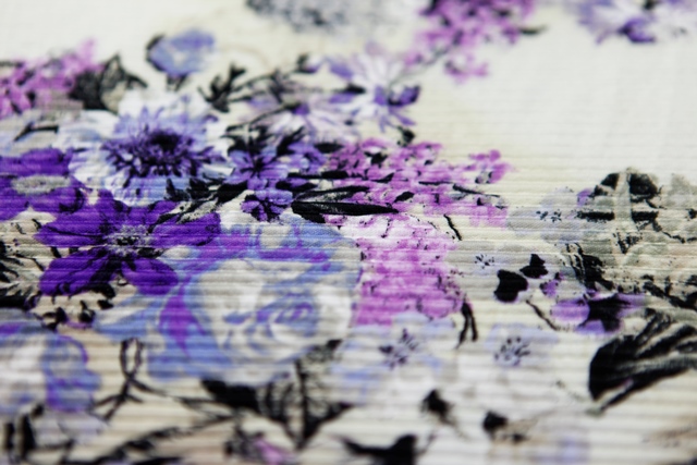 Poly Interlock Knit with Pleated Print